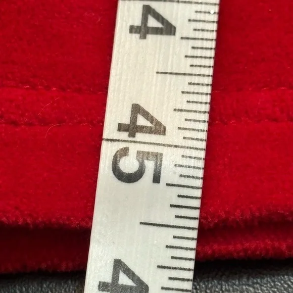 Vintage L.L. Bean Red Velour Long Sleeve Midi Dress Small Petite - Picture 14 of 15